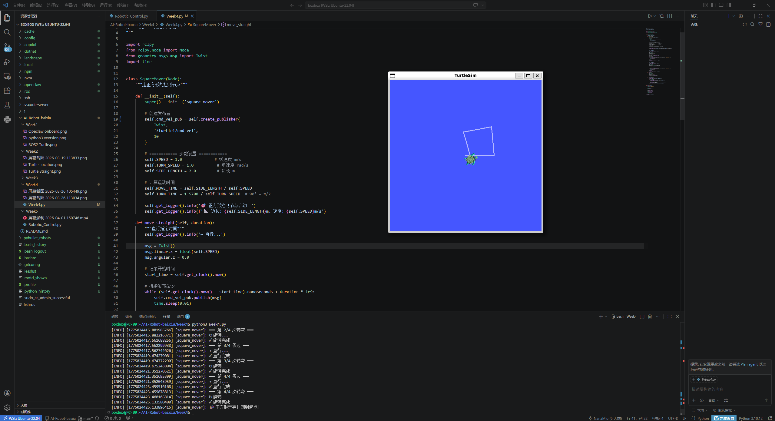 Turtlesim Square